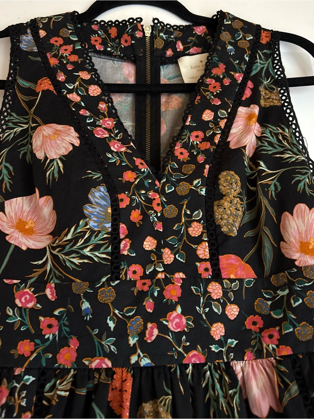 Kate Spade Whimsical Floral Fit & Flare Dress Size 0 Cottagecore Wedding Guest - Picture 3 of 10